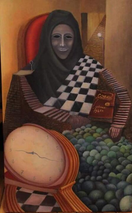 Drawing titled "Sonka" by Giorgi Gratiashvili, Original Artwork, Oil