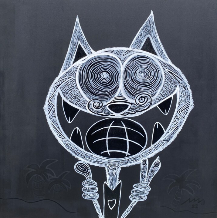 Painting titled "Vive les fleurs XIX" by Seb Paul Michel, Original Artwork, Acrylic Mounted on Wood Stretcher frame