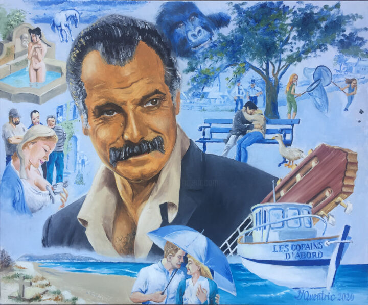 Peinture intitulée "L'univers de George…" par Jean-Yves Quentric, Œuvre d'art originale, Huile Monté sur Châssis en bois