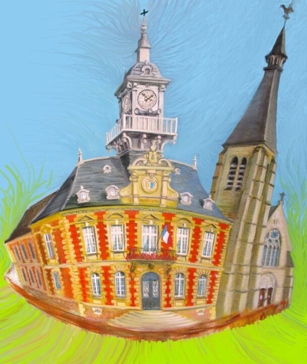 ÉTRÉPAGNY, centre de ma grande fresque 2019-2020 绘画
