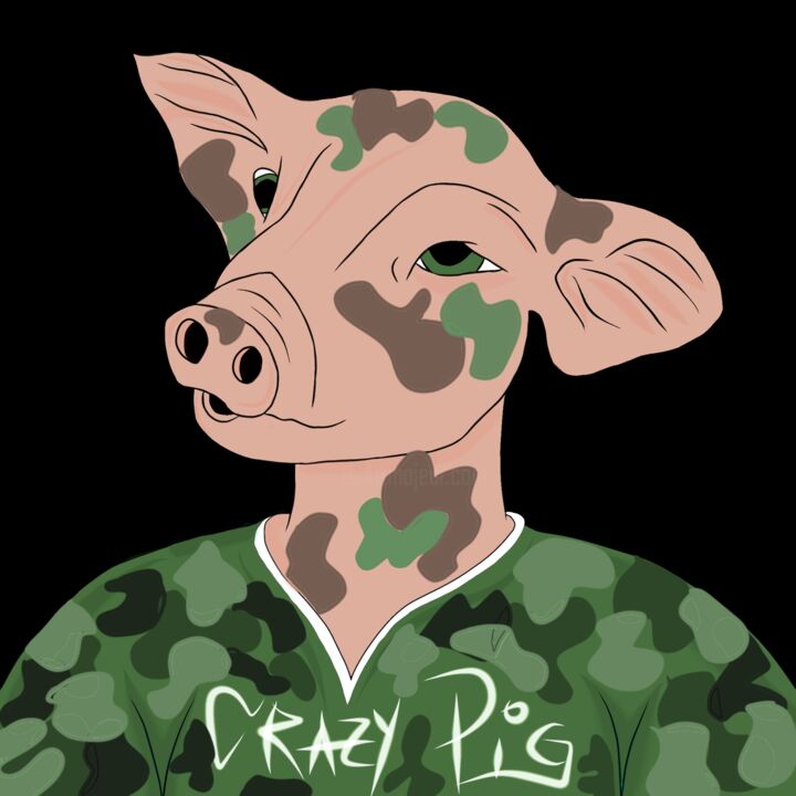 "CRAZY PIG GUERRA" başlıklı Dijital Sanat Crazy Pig tarafından, Orijinal sanat, Dijital Resim