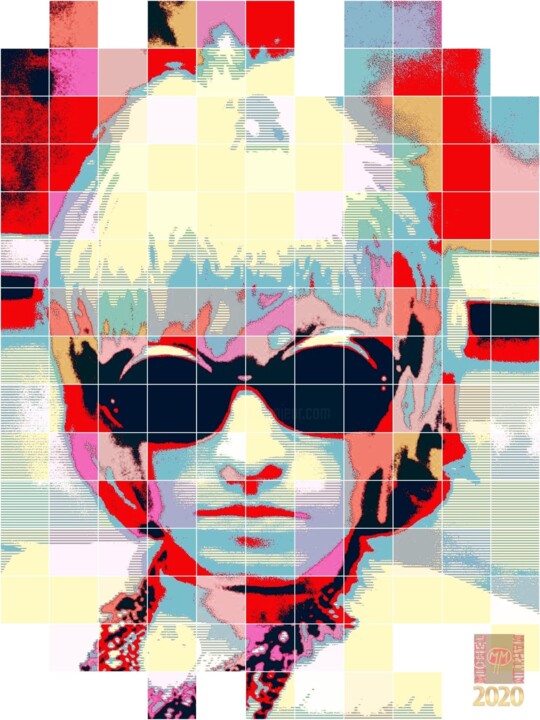 Digitale Kunst getiteld "BRIAN JONES II" door Michel Martin, Origineel Kunstwerk, 2D Digital Work Gemonteerd op Aluminium