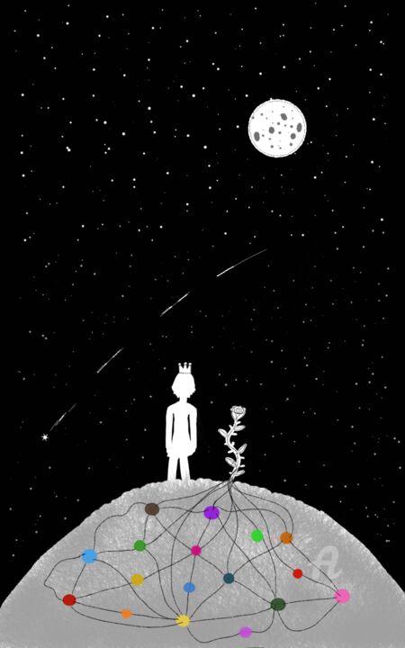 Digital Arts titled "The Rose's Prince" by Miracle, Original Artwork, Digital Painting