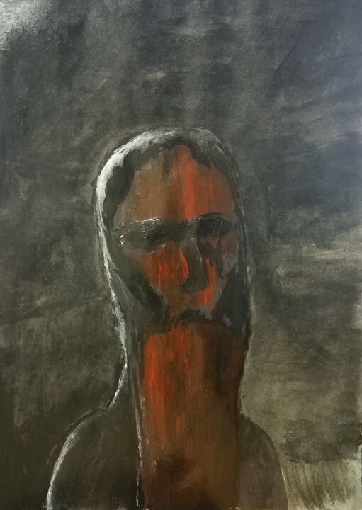 "Jaw" 绘画, 11x7.9 in