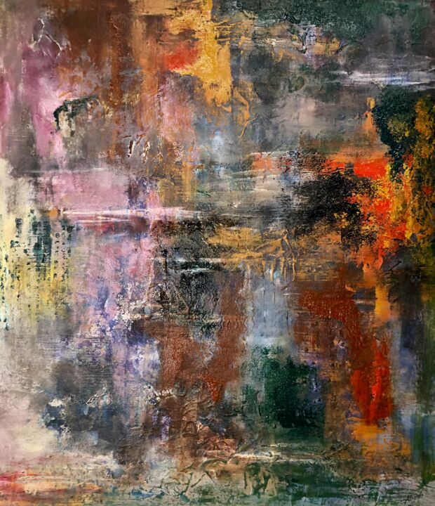 Painting titled "Burning fort" by Atignas Art, Original Artwork, Oil