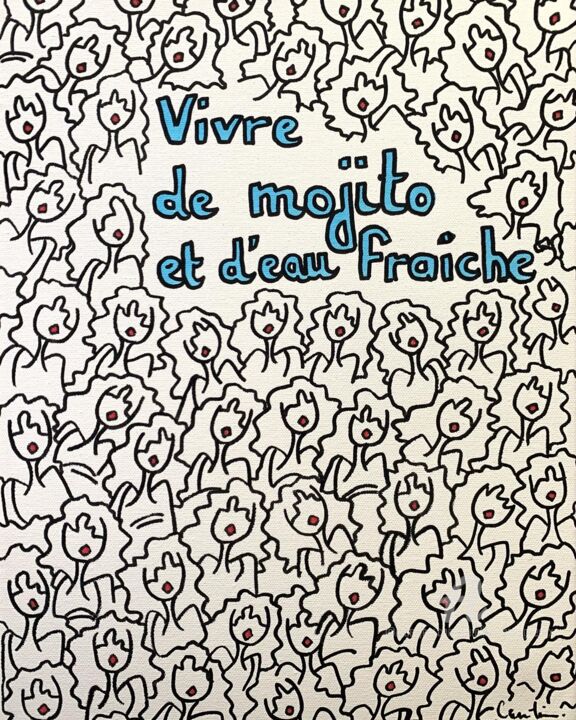 Vivre de mojito et d’eau fraîche 图画, 15.8x11.8 in