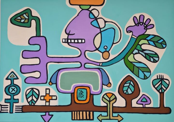 Peinture intitulée "What was I thinking?" par Inke Bemelmans, Œuvre d'art originale, Acrylique
