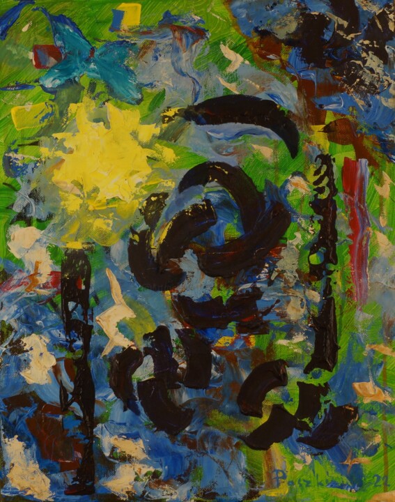 Peinture intitulée "Roses noires - 3" par Pierre Paszkowski, Œuvre d'art originale, Acrylique