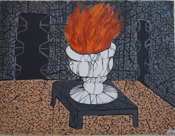 Someone Else's Fire. 绘画, 12x15.8 in