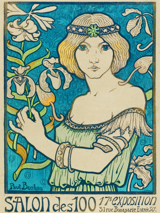 Art Deco Nouvous Poster 绘画, 20x15 in