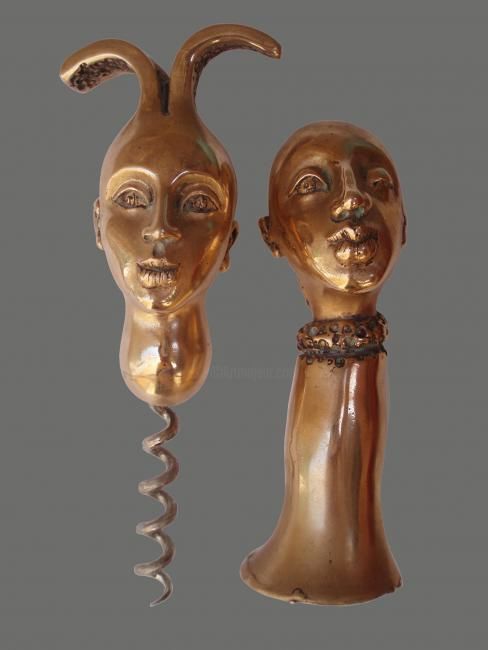 Sculpture intitulée "MmeMr." par Sak, Œuvre d'art originale