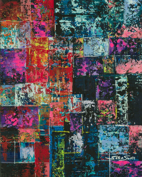 Pintura titulada "Urban Streets" por Sara Swati, Obra de arte original, Acrílico Montado en Bastidor de camilla de madera
