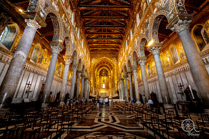 Fotografie getiteld "Monreale" door Vincenzo Lana, Origineel Kunstwerk, Digitale fotografie Gemonteerd op Frame voor houten…