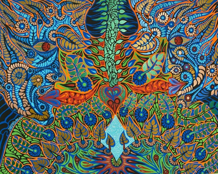 Pollination in the Garden of Love 绘画, 29.9x40.2 in