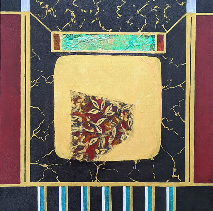 Painting titled "Electric Island" by Afsaneh Vollmer, Original Artwork, Acrylic