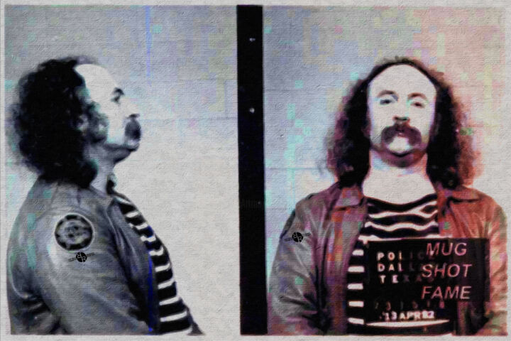 David Crosby Mug Shot Horizontal Painting 绘画, 16x24 in