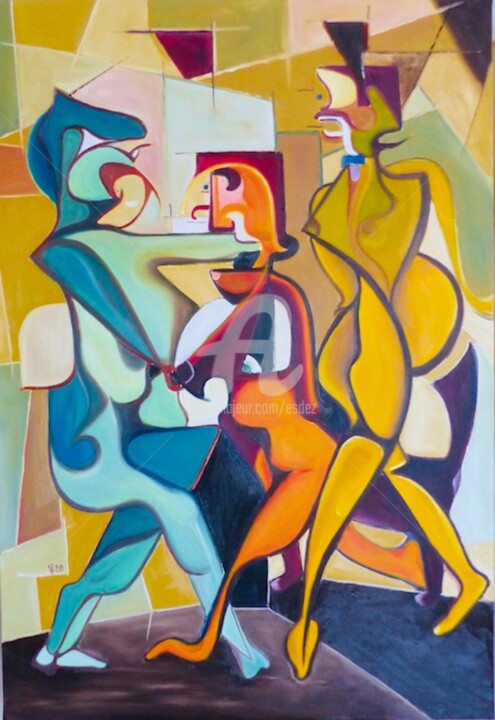 Zavez pas vu Mirza ? 绘画, 51.2x35 in