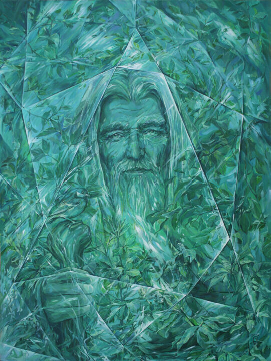 Peinture intitulée "Emerald, Stone of c…" par Natalia Rezanova, Œuvre d'art originale, Acrylique