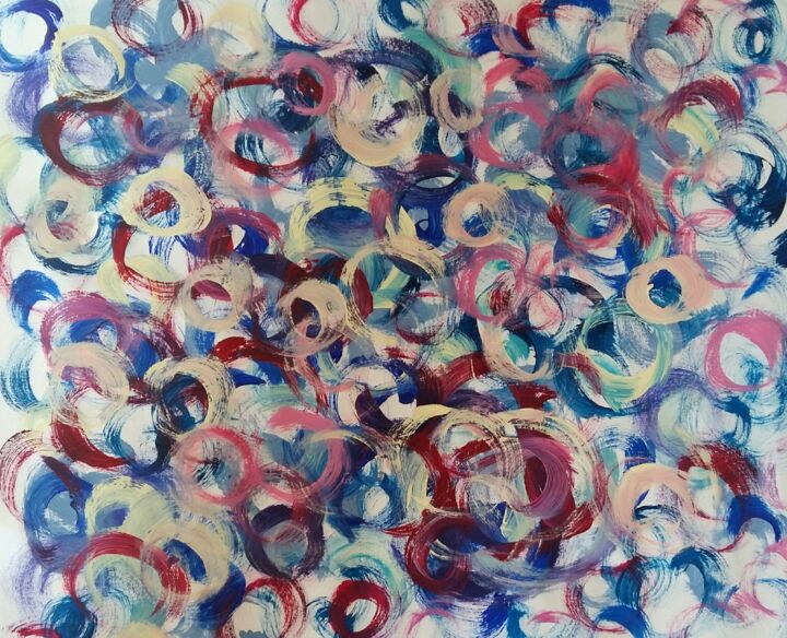 Painting titled "Go in a circle" by Liubov Kondratovich, Original Artwork, Acrylic