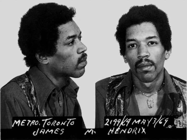 Jimi Hendrix Mug Shot Horizontal 绘画, 24x32 in
