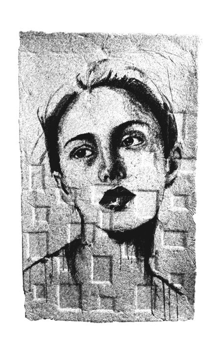 Rosto de Hoje (tons preto), 2022 印花与版画, 27.6x19.7 in