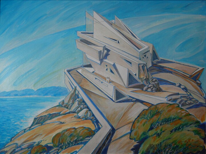 Architectural fantasy 绘画, 17.7x23.5 in