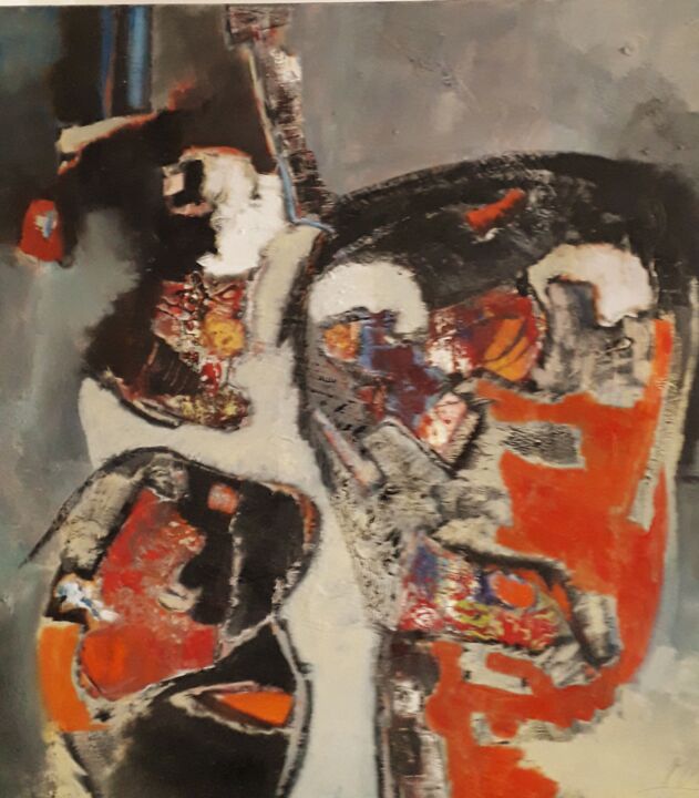 mutilés dans la "démocratie" macroneuse 绘画, 31.5x31.5 in