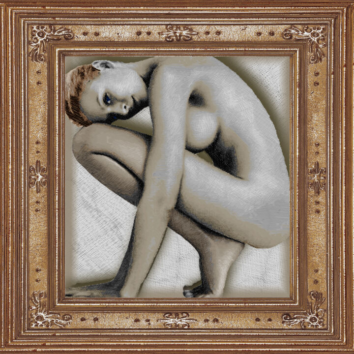 Art Woman Framed 绘画, 20x20 in