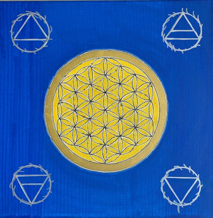 Fleur de vie en éther 图画, 15.8x15.8 in