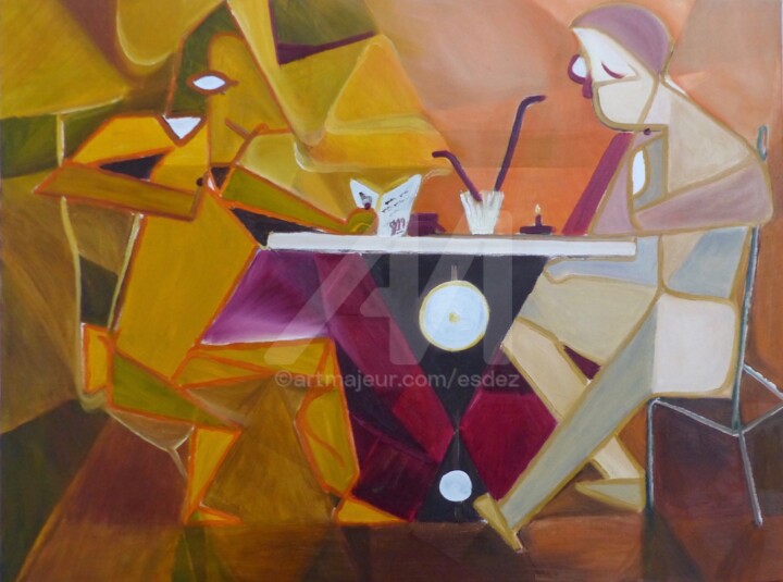 La pause cigarette 绘画, 19.7x25.6 in