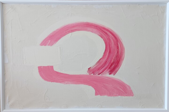 Painting titled "Point d'interrogati…" by Michel Divorne, Original Artwork, Oil Mounted on Wood Stretcher frame