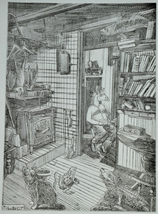 Au coin du feu 印花与版画, 11x8.3 in