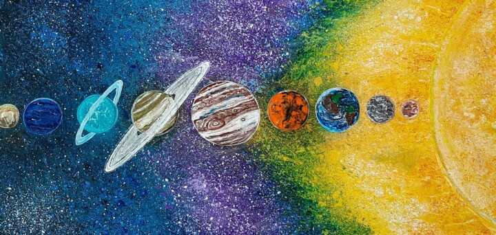 Nous sommes des enfants de la troisième planète 图画, 13.8x27.6 in