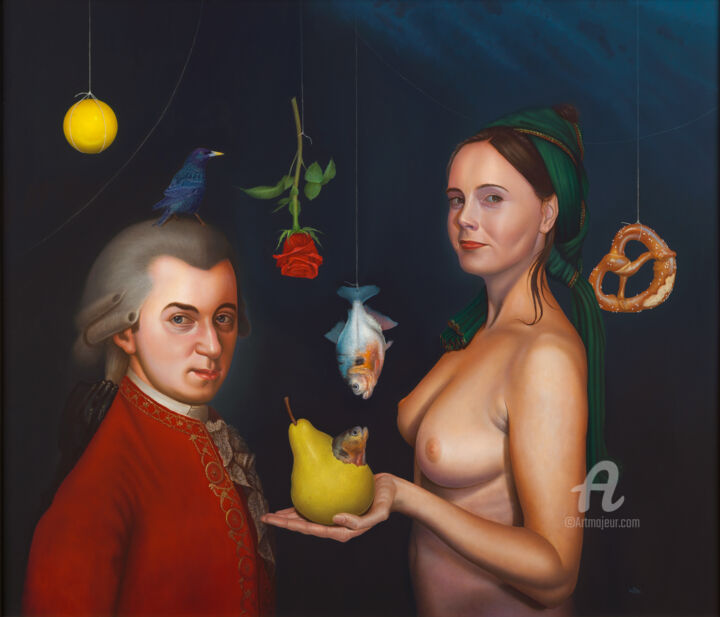 Amadeus forgotten opera LE NOZZE DEI PESCI 绘画, 23.6x27.6 in