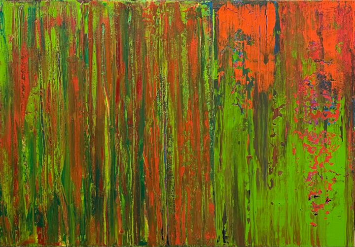 Schilderij getiteld "Spring time 2022" door Olita Art, Origineel Kunstwerk, Acryl Gemonteerd op Frame voor houten brancard