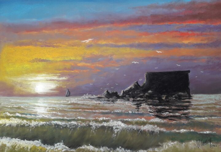 Fort de l'Heurt au couchant Resim, 10,2x15,4 in