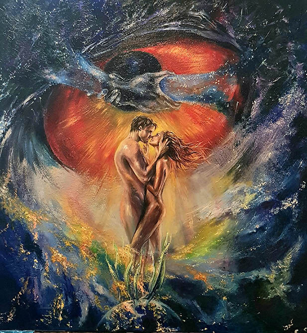 Painting titled "Remember me" by Iryna Tartakowski, Original Artwork, Oil Mounted on Wood Panel
