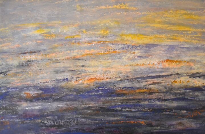 Mists with sunrise - Original Painting 绘画, 25.6x39.4 in