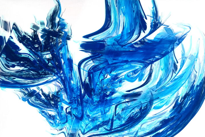 Painting titled "Wateriness II" by Carla Sá Fernandes, Original Artwork, Oil Mounted on Wood Stretcher frame