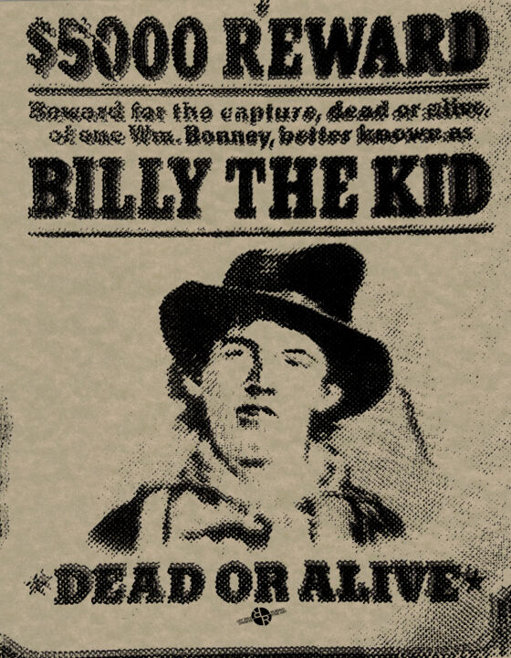 Billy The Kid Mug Shot Wanted Poster 1 绘画, 36x28 in