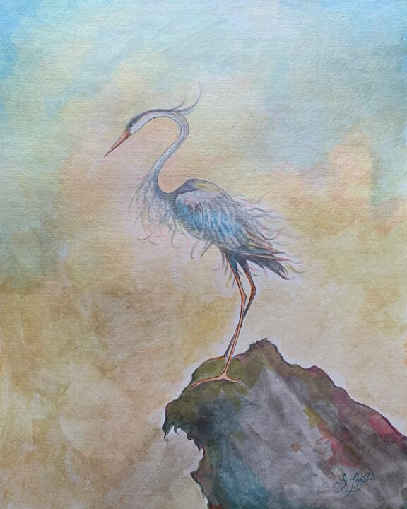 Tekening getiteld "Staying above" door Anita Zotkina, Origineel Kunstwerk, Aquarel