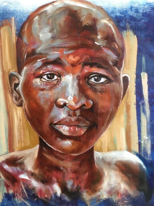 Togo. Orphelinat de Notse 绘画, 19.7x15.8 in
