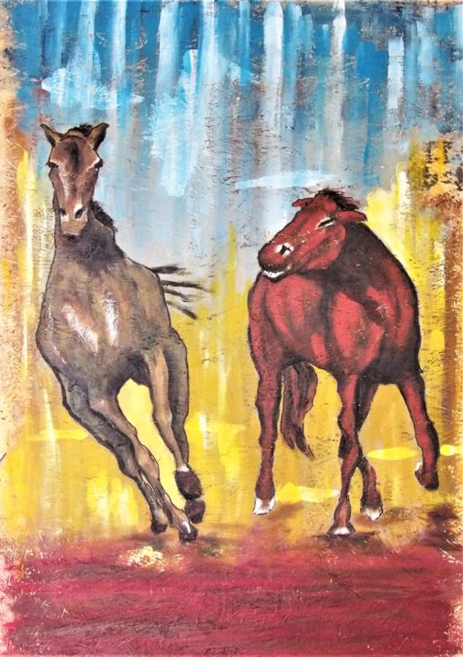 Big Red 绘画, 33x24 in