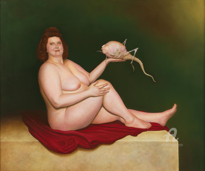 Peinture intitulée "The happy couple" par Frank Kortan, Œuvre d'art originale, Huile