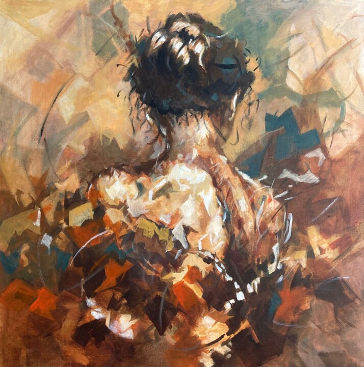 Schilderij getiteld "Female back" door Ellen Siliakus - Instagram Ellensiliakus, Origineel Kunstwerk, Acryl