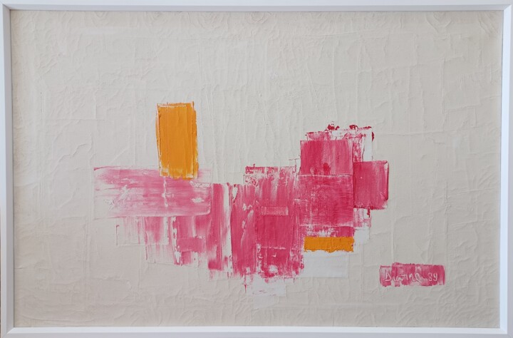 Painting titled "Village" by Michel Divorne, Original Artwork, Oil Mounted on Wood Stretcher frame