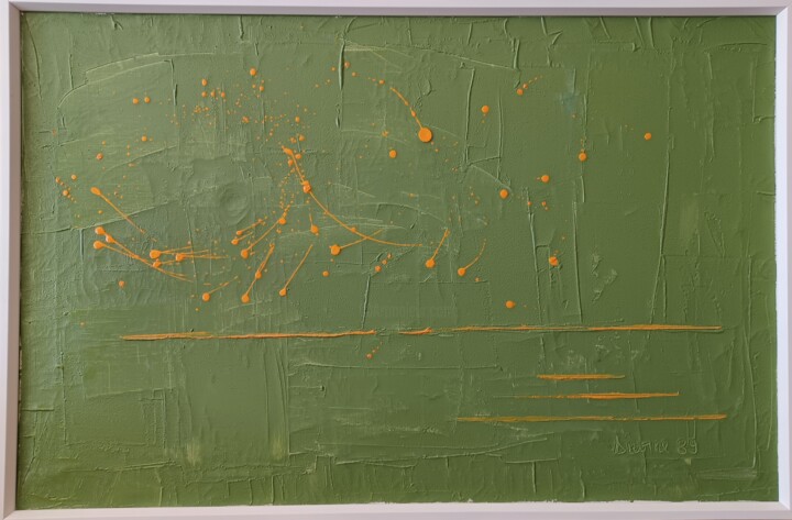 Painting titled "Galaxie" by Michel Divorne, Original Artwork, Oil Mounted on Wood Stretcher frame