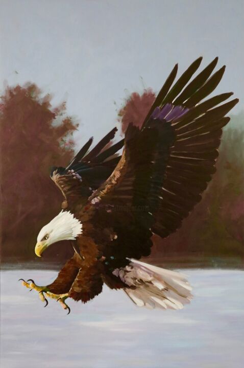 Snow Eagle 绘画, 47.2x31.5 in