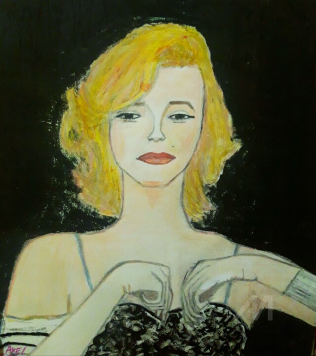 Retrato de Marilyn Monroe 绘画, 9.5x8.5 in