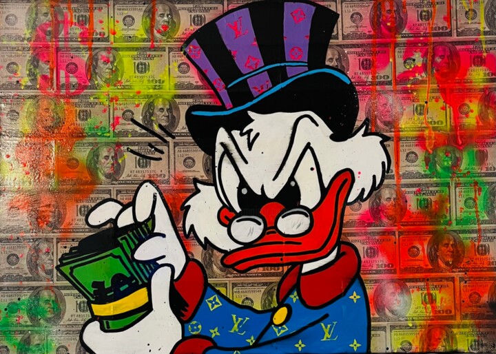 Uncle Scrooge dollars obsession 绘画, 19.7x27.6 in